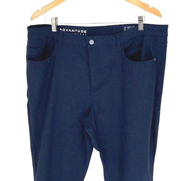 Izod Mens Advantage Performance Stretch Straight Fit Pants‎ Navy Blue Size 38x30 - Picture 2 of 8